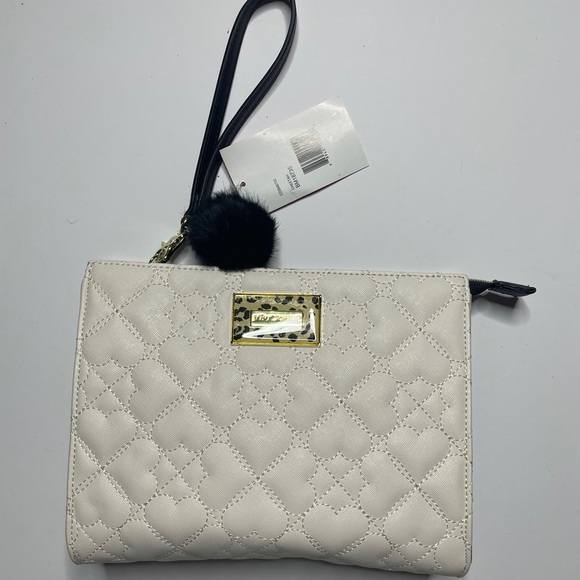 Betsey Johnson White & Cheetah print purse tote - Picture 3 of 15